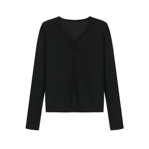 Versatile Solid Color Cotton Top - Basic Style for Effortless Chic Looks, Perfect for Everyday Wear and Layering