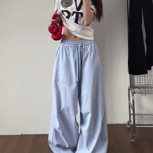 Versatile Women's Cargo Pants - Draped Fit Parachute Style, Trendy Hip-Hop Summer Trousers for Street Dance and Casual Wear