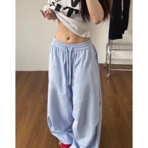 Versatile Women's Cargo Pants - Draped Fit Parachute Style, Trendy Hip-Hop Summer Trousers for Street Dance and Casual Wear