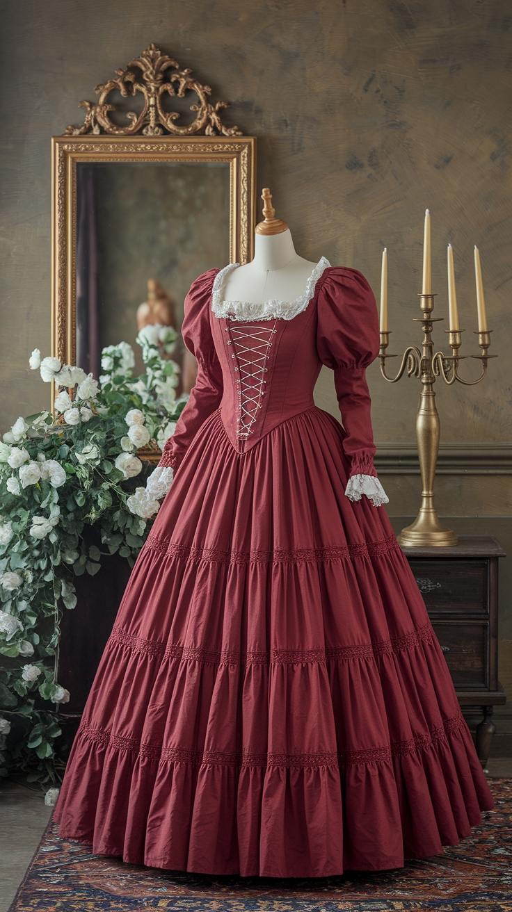 Victorian Red Dress Styles for a Dramatic Flair outfit idea