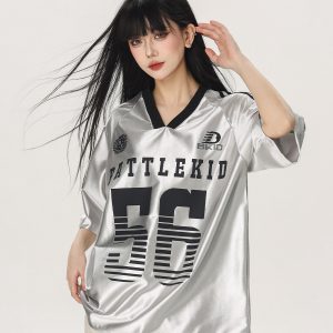 Vintage American Beer Team Captain Loose Short Sleeve T-Shirt for Women and Men - Trendy Summer Couple Jersey Top