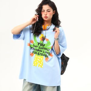 Vintage American Graphic Print Short Sleeve T-Shirt for Women - Trendy Summer Style, 90s Inspired Fashion Top