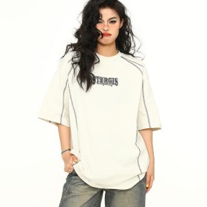 Vintage American High-End Unisex Loose Fit Short Sleeve T-Shirt - Versatile Couple Top for 90s and Y2K Style Enthusiasts