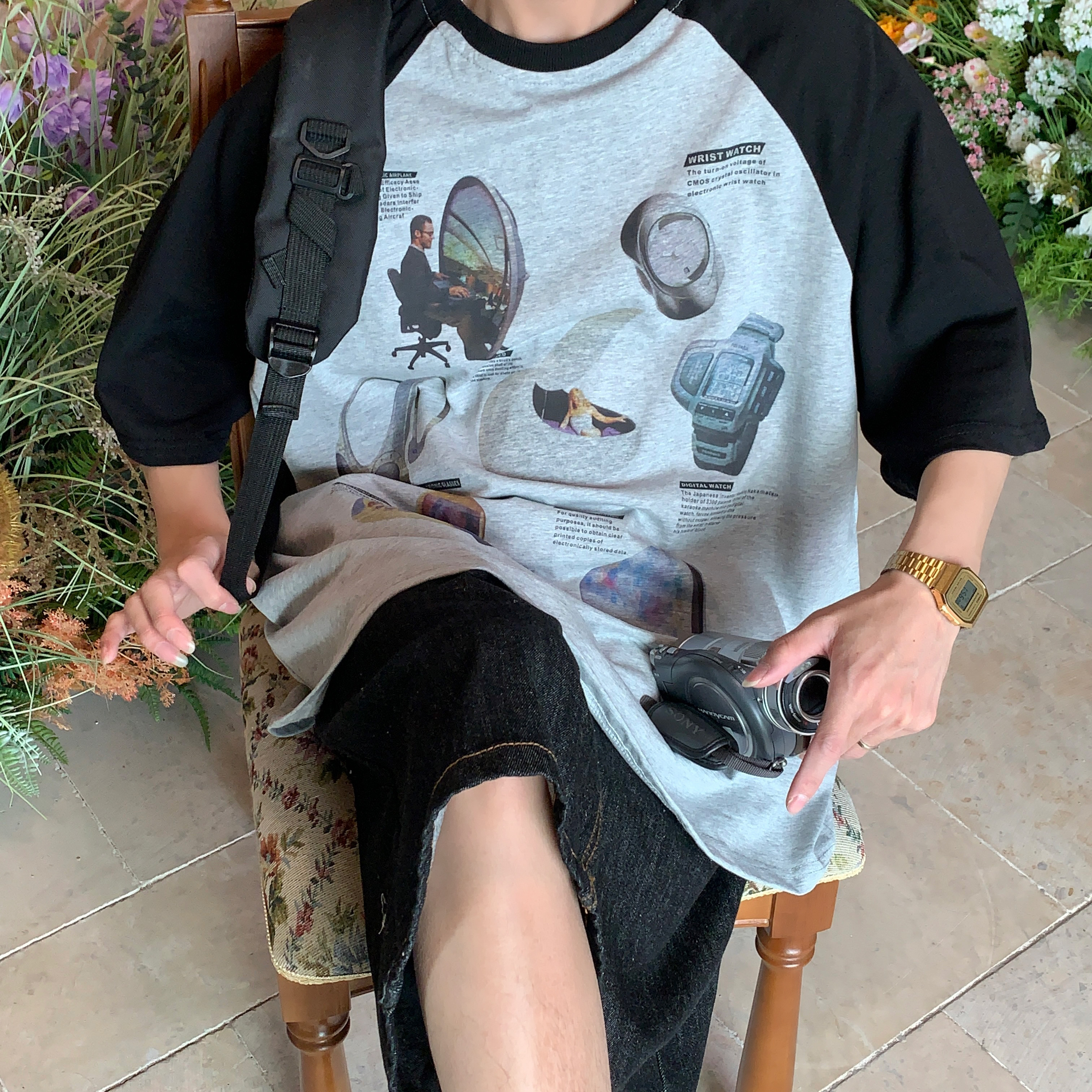 Vintage American Raglan Short Sleeve T-Shirt for Couples - 2024 Summer High Street Trendy Lazy Style Vintage American Raglan Short Sleeve T-Shirt for Couples - 2024 Summer High Street Trendy Lazy Style