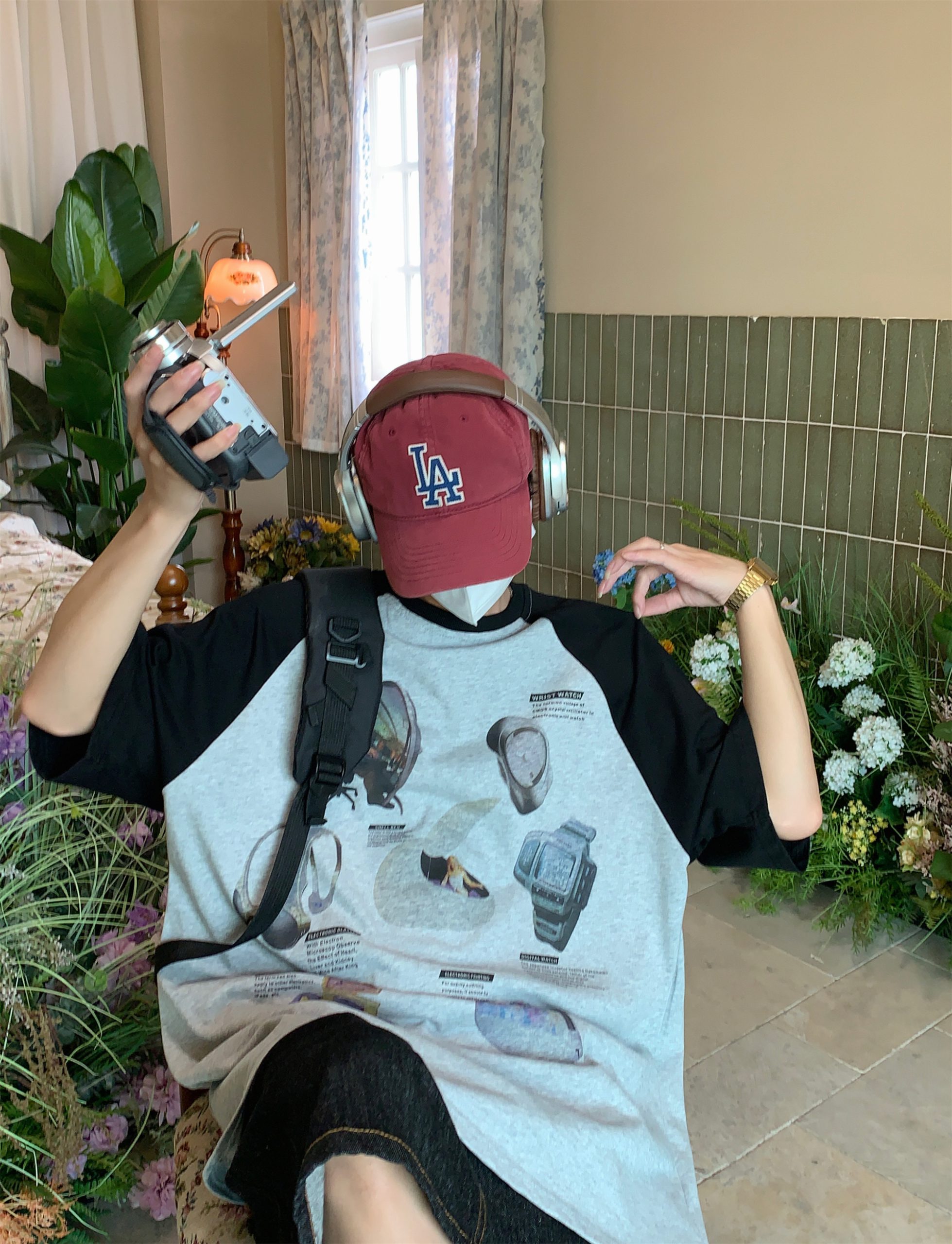 Vintage American Raglan Short Sleeve T-Shirt for Couples - 2024 Summer High Street Trendy Lazy Style Vintage American Raglan Short Sleeve T-Shirt for Couples - 2024 Summer High Street Trendy Lazy Style