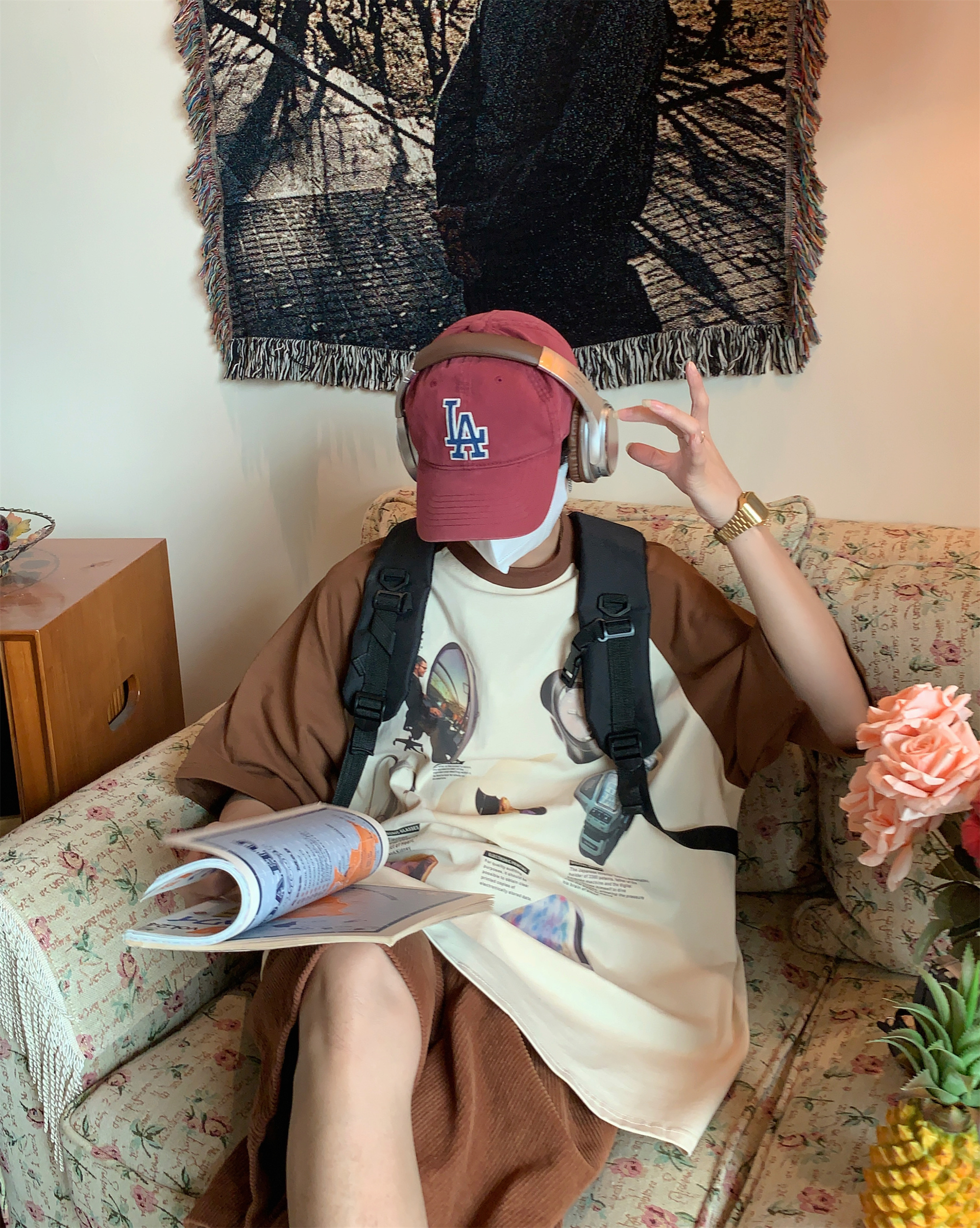 Vintage American Raglan Short Sleeve T-Shirt for Couples - 2024 Summer High Street Trendy Lazy Style Vintage American Raglan Short Sleeve T-Shirt for Couples - 2024 Summer High Street Trendy Lazy Style