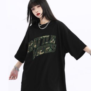 Vintage American Retro Oversized Short Sleeve T-Shirt for Men and Women - Unisex Loose Fit High Street Couple Tee