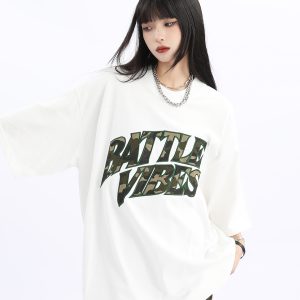 Vintage American Retro Oversized Short Sleeve T-Shirt for Men and Women - Unisex Loose Fit High Street Couple Tee