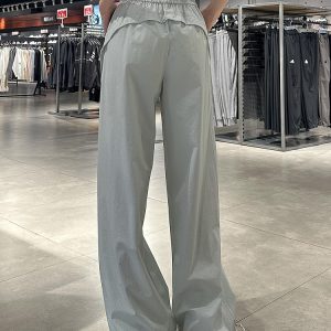 Vintage American-Style Cargo Pants for Women - Loose-Fitting Tapered Wide-Leg Design with Elastic Waist - Casual Versatile Sportswear