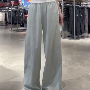 Vintage American-Style Cargo Pants for Women - Loose-Fitting Tapered Wide-Leg Design with Elastic Waist - Casual Versatile Sportswear