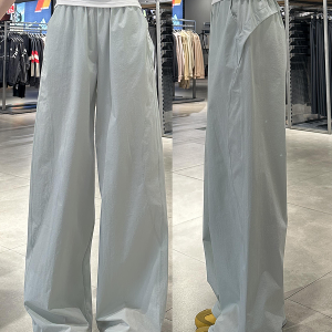 Vintage American-Style Cargo Pants for Women - Loose-Fitting Tapered Wide-Leg Design with Elastic Waist - Casual Versatile Sportswear