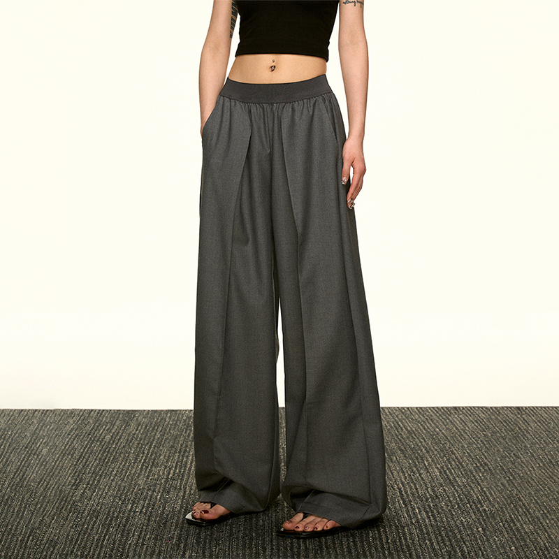 Vintage American-Style Loose Draped Wide-Leg Pleated Casual Pants for Women - Summer 2025 Fashion