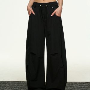 Vintage American-Style Wide-Leg Pleated Cargo Pants for Women - Casual Loose Fit for Summer 2025, Versatile Y2K Fashion
