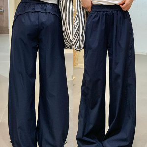 Vintage American-Style Wide-Leg Work Pants for Women - Summer Thin Quick-Dry Loose-Fitting Casual Tapered Sports Trousers