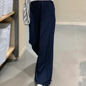 Vintage American-Style Wide-Leg Work Pants for Women - Summer Thin Quick-Dry Loose-Fitting Casual Tapered Sports Trousers