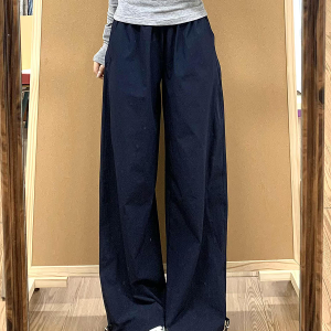 Vintage American-Style Wide-Leg Work Pants for Women - Thin, Loose Casual Summer Straight-Leg Sports Trousers