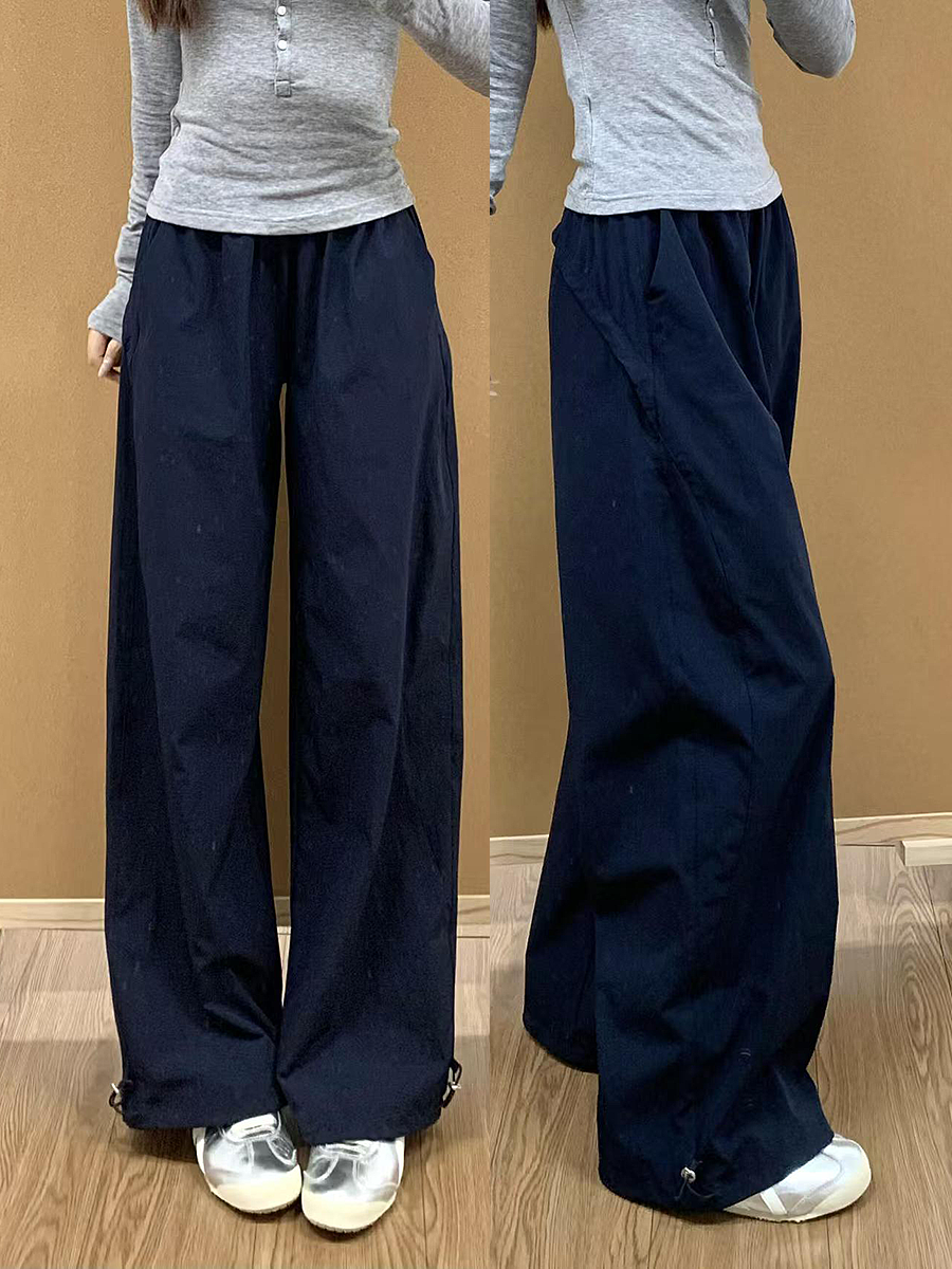 Vintage American-Style Wide-Leg Work Pants for Women - Thin, Loose Casual Summer Straight-Leg Sports Trousers Vintage American-Style Wide-Leg Work Pants for Women - Thin, Loose Casual Summer Straight-Leg Sports Trousers