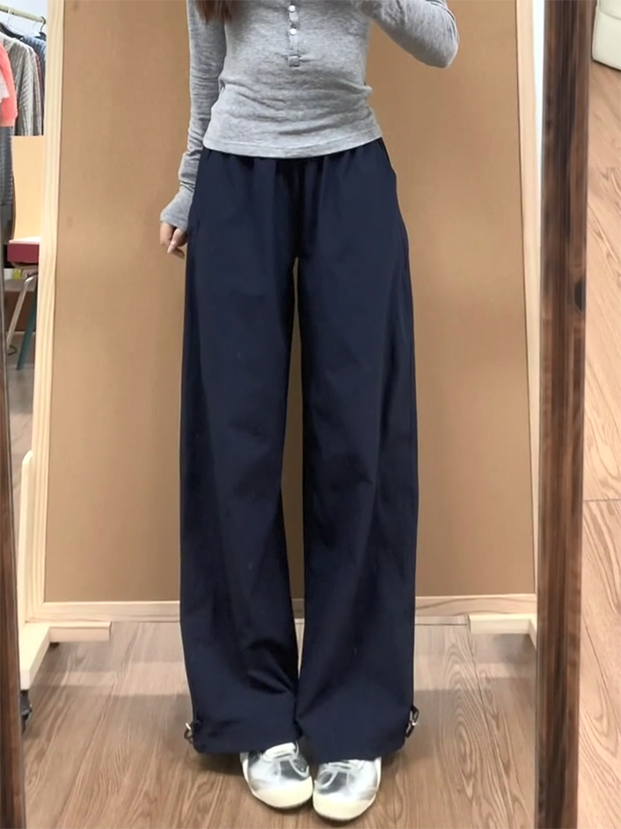 Vintage American-Style Wide-Leg Work Pants for Women, Loose Fit Summer Straight-Leg Casual Sports Trousers Vintage American-Style Wide-Leg Work Pants for Women, Loose Fit Summer Straight-Leg Casual Sports Trousers