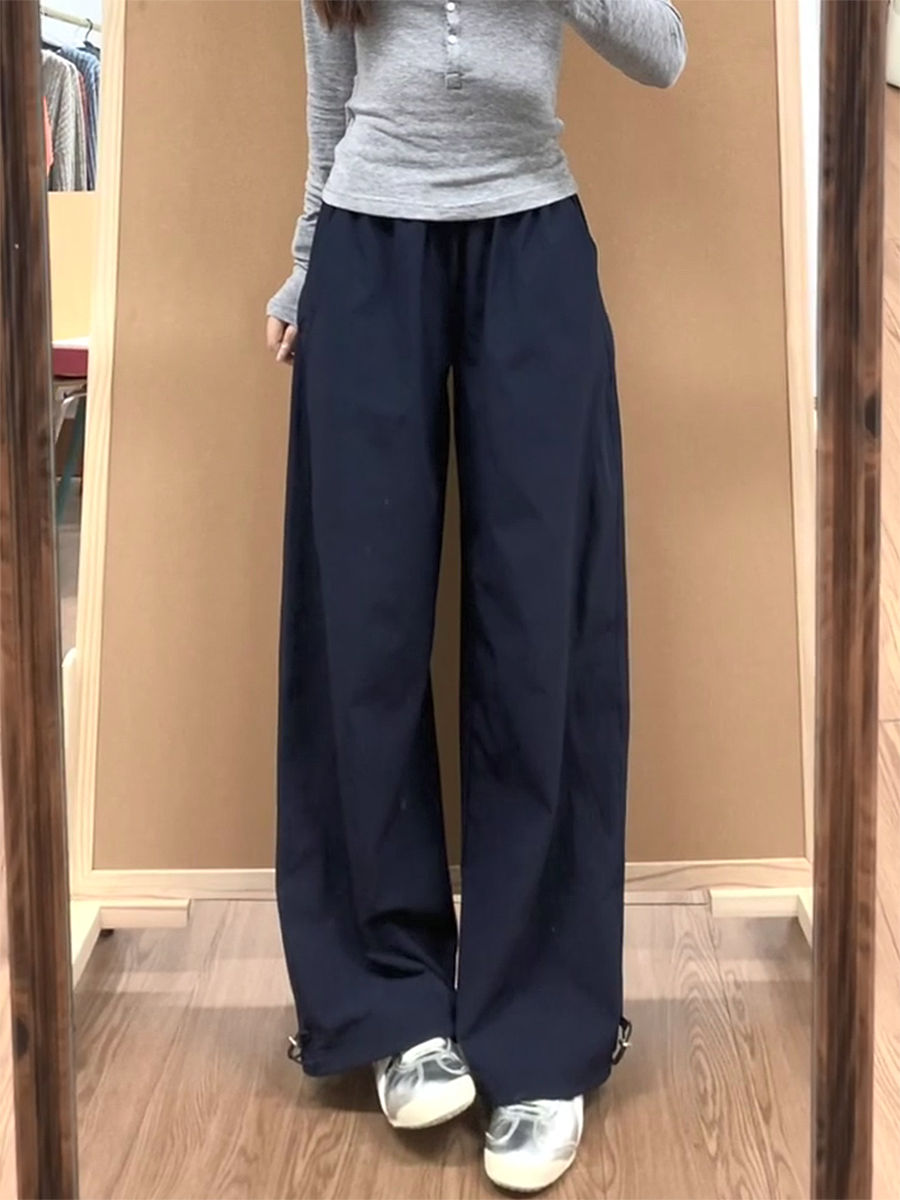 Vintage American-Style Wide-Leg Work Pants for Women, Loose Fit Summer Straight-Leg Casual Sports Trousers Vintage American-Style Wide-Leg Work Pants for Women, Loose Fit Summer Straight-Leg Casual Sports Trousers
