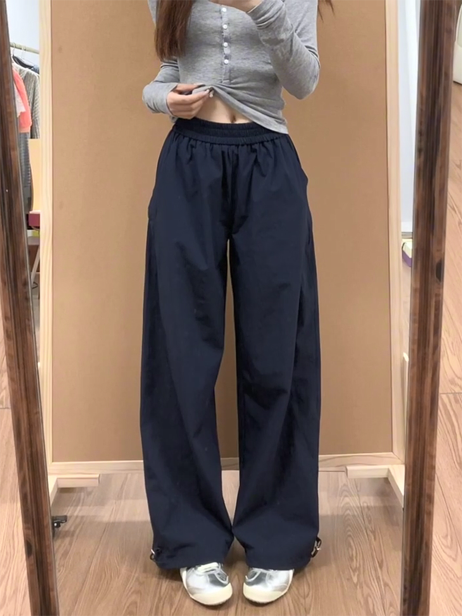 Vintage American-Style Wide-Leg Work Pants for Women, Loose Fit Summer Straight-Leg Casual Sports Trousers Vintage American-Style Wide-Leg Work Pants for Women, Loose Fit Summer Straight-Leg Casual Sports Trousers