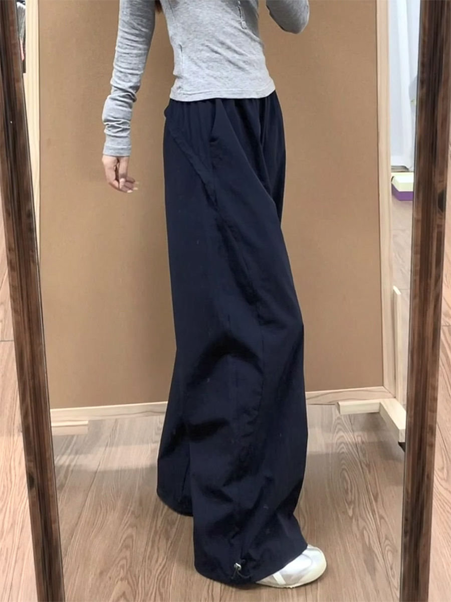 Vintage American-Style Wide-Leg Work Pants for Women, Loose Fit Summer Straight-Leg Casual Sports Trousers Vintage American-Style Wide-Leg Work Pants for Women, Loose Fit Summer Straight-Leg Casual Sports Trousers