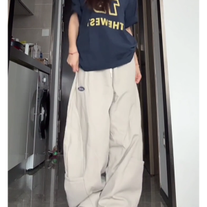 Vintage American Work Pants for Women - Loose Wide-Leg Hip Hop Jazz Dance Casual Sports Pants