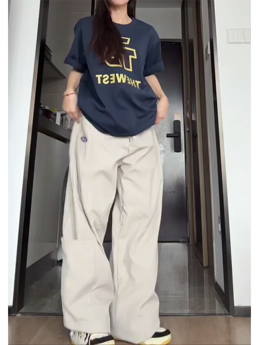 Vintage American Work Pants for Women - Loose Wide-Leg Hip Hop Jazz Dance Casual Sports Pants Vintage American Work Pants for Women - Loose Wide-Leg Hip Hop Jazz Dance Casual Sports Pants