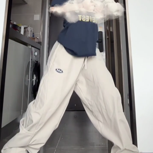 Vintage American Work Pants for Women - Loose Wide-Leg Hip Hop Jazz Dance Casual Sports Pants