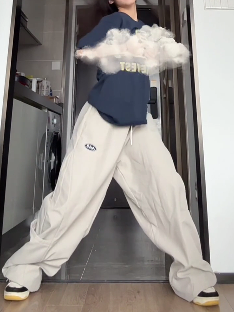 Vintage American Work Pants for Women - Loose Wide-Leg Hip Hop Jazz Dance Casual Sports Pants Vintage American Work Pants for Women - Loose Wide-Leg Hip Hop Jazz Dance Casual Sports Pants