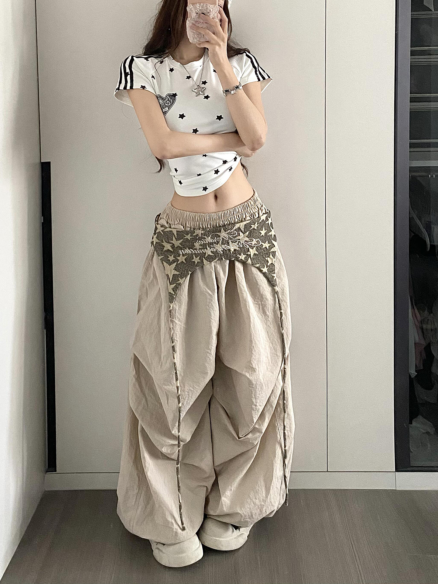 Vintage American Work Pants for Women - Loose Wide-Leg Jazz Dance Casual Sports Trousers with Street Vibe, Floor-Length Style Vintage American Work Pants for Women - Loose Wide-Leg Jazz Dance Casual Sports Trousers with Street Vibe, Floor-Length Style