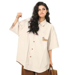 Vintage American Work Short Sleeve Shirt for Men and Women - Versatile Loose Fit Summer Casual Shirt