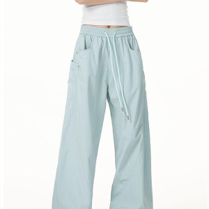 Vintage Army Green Cargo Pants for Women - 2025 Model, Loose Fit Curved Blade Design, Hip-Hop Street Style Casual Wear