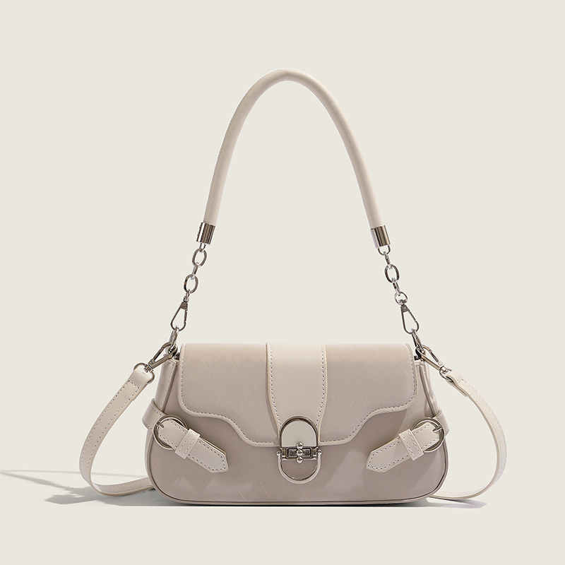 Vintage Baguette Underarm Bag with Lock Flap - 2024 New Style Commuter Shoulder Crossbody Bag for Women, Versatile Fashion Accessory