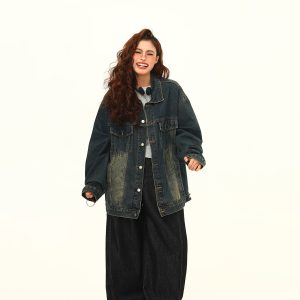 Vintage Blue Denim Jacket for Unisex - Retro American Street Style, Versatile Couple's Jacket, Trendy Spring Fashion