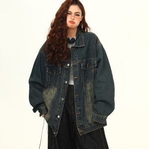 Vintage Blue Denim Jacket for Unisex - Retro American Street Style, Versatile Couple's Jacket, Trendy Spring Fashion