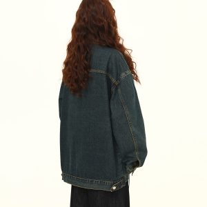 Vintage Blue Denim Jacket for Unisex - Retro American Street Style, Versatile Couple's Jacket, Trendy Spring Fashion