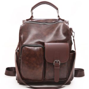 Vintage British Style Denim Soft Leather Backpack for Women, Multifunctional Large Capacity Book Bag, Ideal for Everyday Use