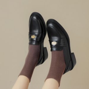 Vintage Brown Distressed Genuine Leather Slip-On Shoes for Women - Italian Style Corso Venezia Inspired Footwear