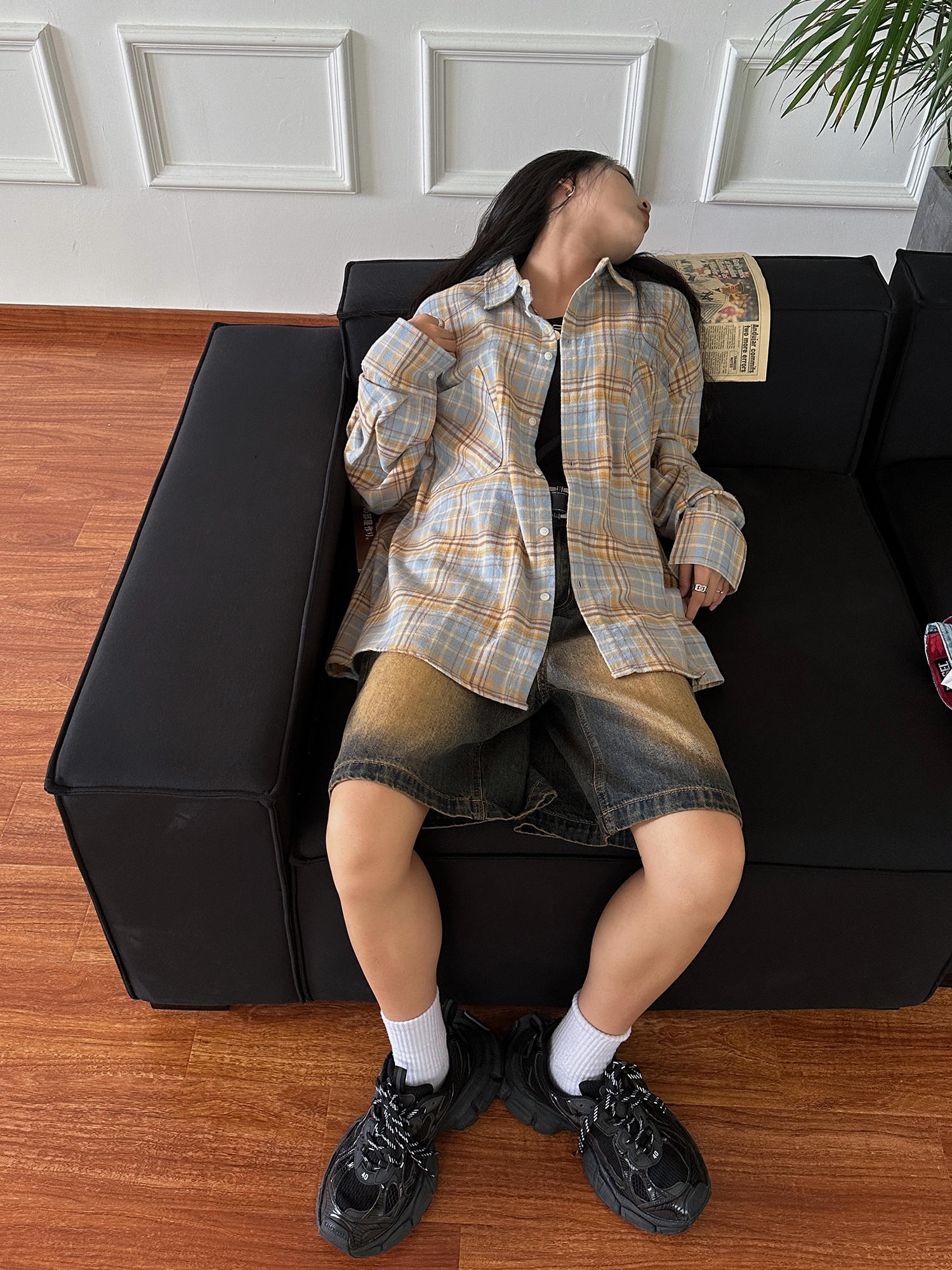 Vintage Brushed Plaid Long Sleeve Shirt for Men & Women, Pleated Pocket, Casual Couple's Jacket, Spring & Autumn Fashion Vintage Brushed Plaid Long Sleeve Shirt for Men & Women, Pleated Pocket, Casual Couple's Jacket, Spring & Autumn Fashion