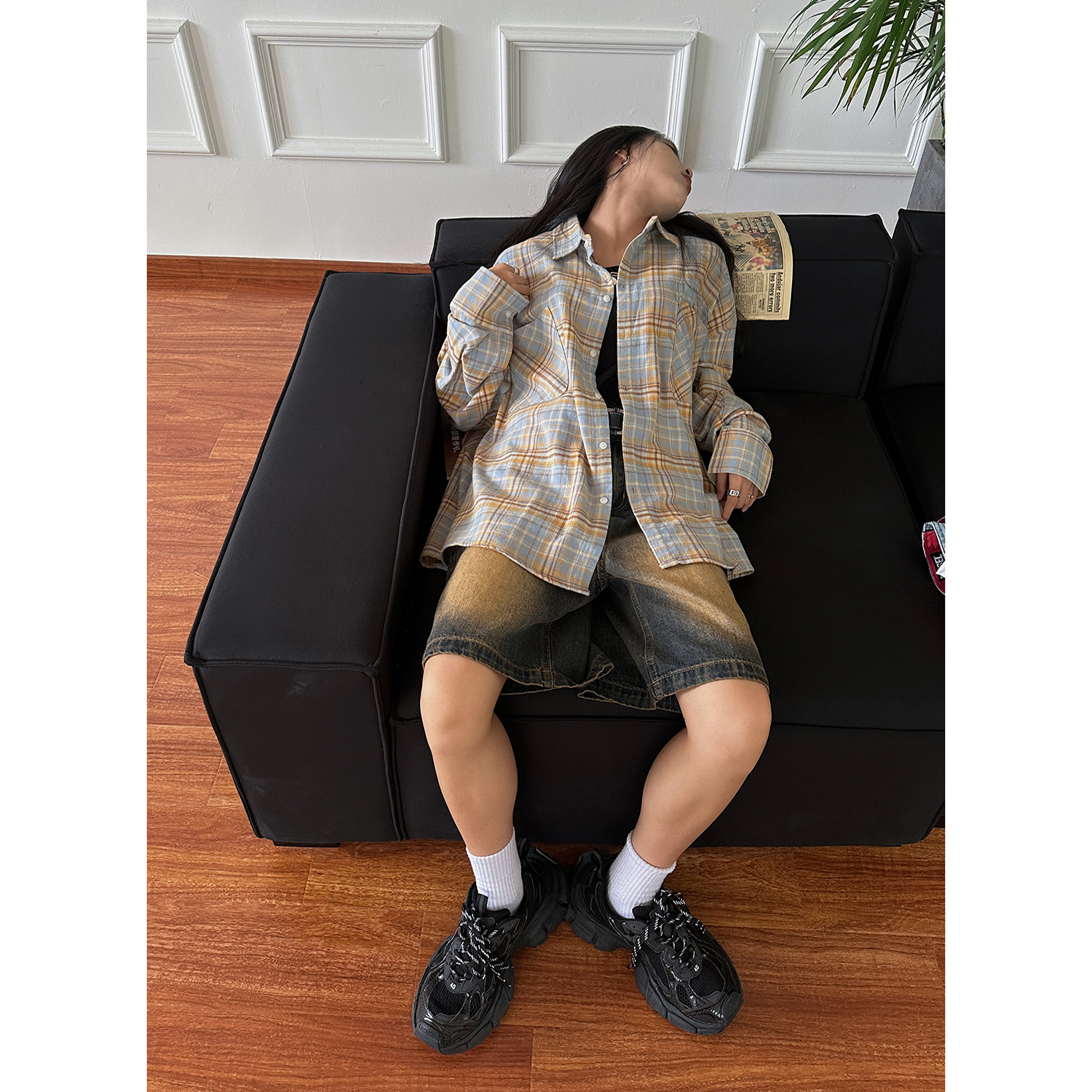 Vintage Brushed Plaid Long Sleeve Shirt for Men & Women, Pleated Pocket, Casual Couple's Jacket, Spring & Autumn Fashion Vintage Brushed Plaid Long Sleeve Shirt for Men & Women, Pleated Pocket, Casual Couple's Jacket, Spring & Autumn Fashion