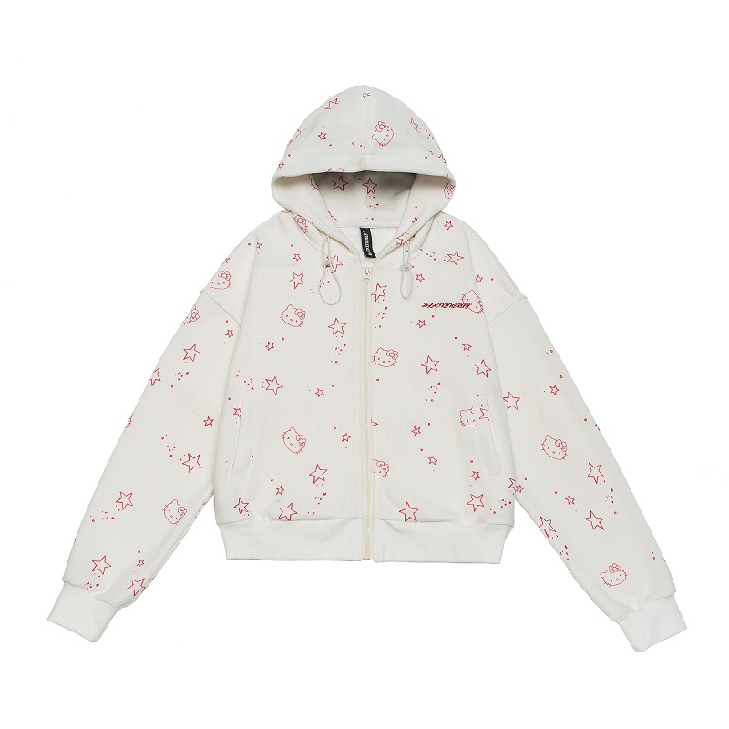 Vintage Cartoon Hooded Cardigan and Pants Set for Women - Loose Casual American Style Outfit