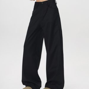 Vintage Casual Wide-Leg Flared Pants for Men and Women - Versatile Straight Loose Trousers Inspired by 90s American Style