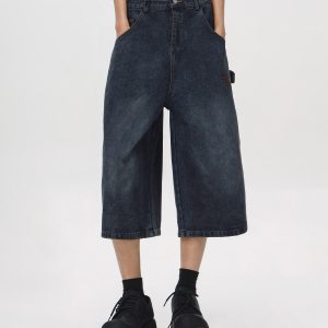 Vintage Cowboy Cropped Pants for Women - 2025 Summer Loose Straight Wide-Leg Trousers in American Style