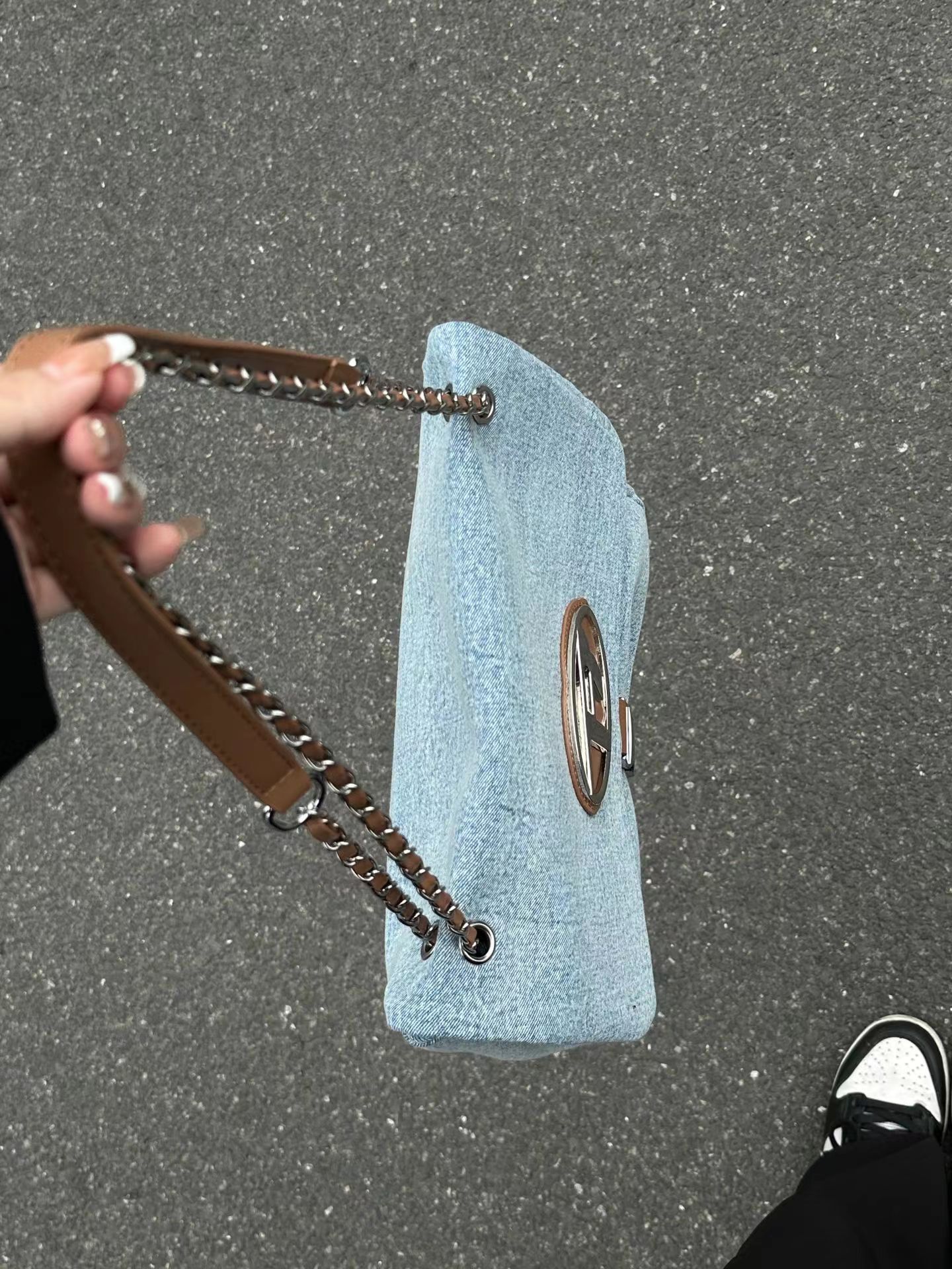 Vintage Denim Chain Strap Crossbody Bag for Women - Large Capacity Casual Underarm Commuting Bag 2023 Vintage Denim Chain Strap Crossbody Bag for Women - Large Capacity Casual Underarm Commuting Bag 2023