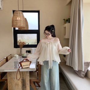 Vintage Distressed Water-Washed Blue High-Waisted Loose Straight-Leg Wide-Leg Jeans for Women - 90s Inspired Fashion