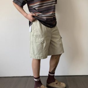 Vintage Distressed Work Shorts with Large Pockets for Men and Women - Summer High Street Casual Five-Point Versatile Style