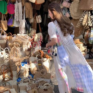 Vintage Floral Linen Short Sleeve Dress for Women - Retro Summer Vacation Tank Dress, Boho Chic Style