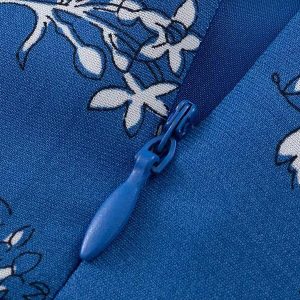 Vintage Floral Ruffle Tie V-Neck Long Dress - Slim Fit Summer Vacation Style 2025 Women's Fashion