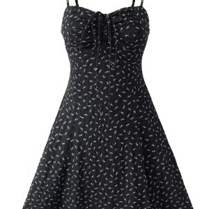 Vintage Floral Slip Dress for Women - Elegant French Style Summer Mini Dress 2025