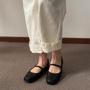 Vintage French Ballet Flats for Women - Handmade Washable Horse Leather Shoes, 2025 Style, Chic Comfort